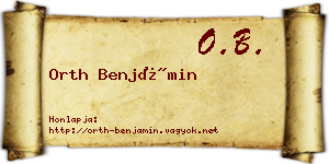 Orth Benjámin névjegykártya